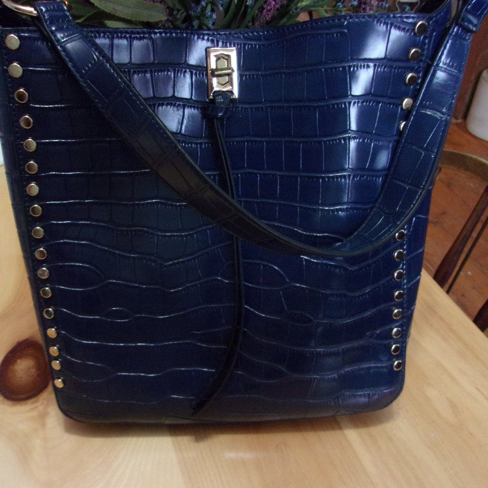 DARK BLUE MELLOW WORLD HANDBAG WITH ADDITIONAL COSS BODY BAG ALSO